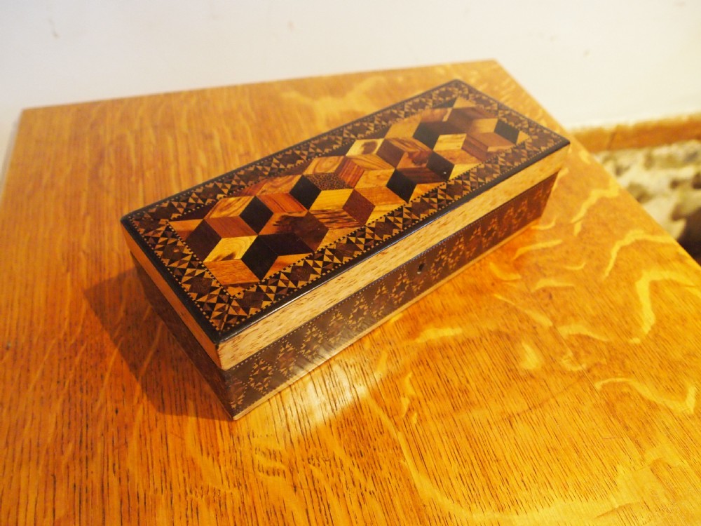 Tunbridge ware very fine treen jewellery box c1880 View II