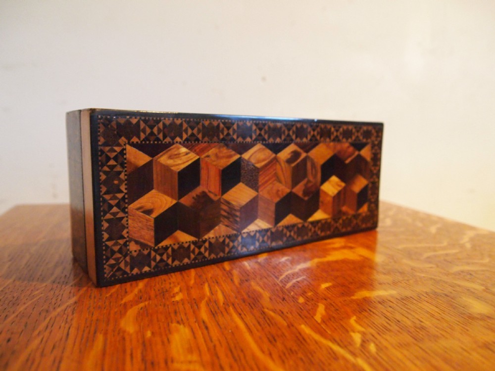 Tunbridge ware very fine treen jewellery box c1880 View VI