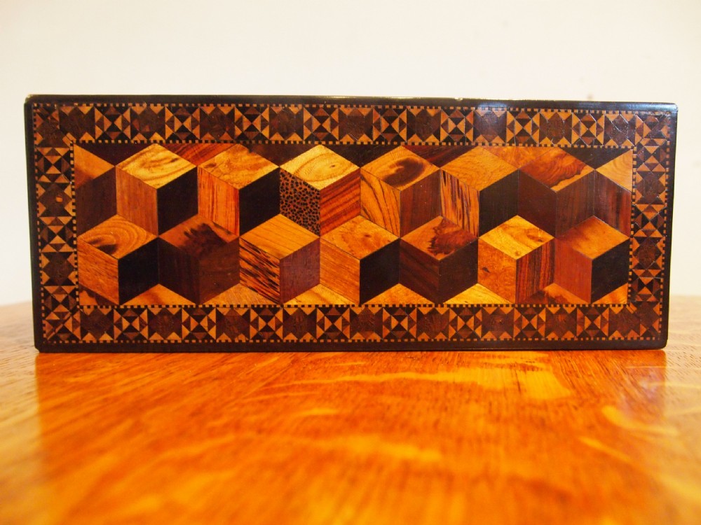 Tunbridge ware very fine treen jewellery box c1880 View XI
