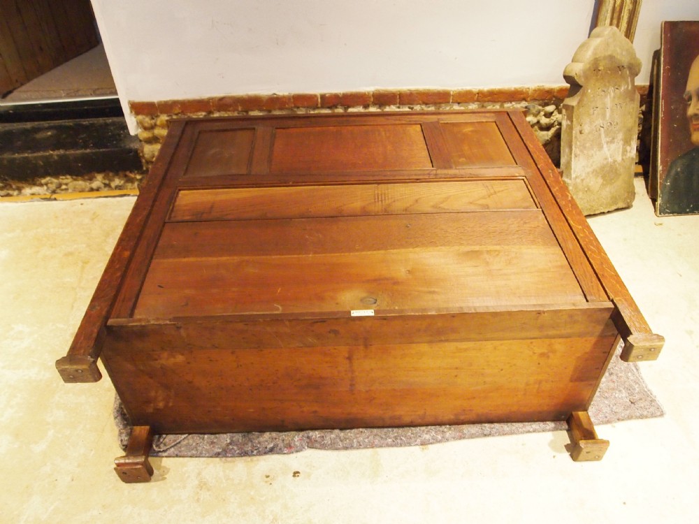 Bench Liberty & Co Oak settle pew Arts and Crafts c1900 View IX