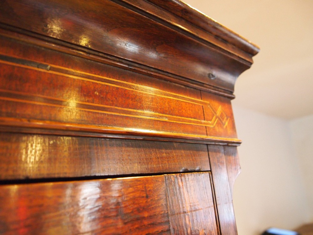 Rare Welsh Oak secretaire cupboard on chest c1790 View V
