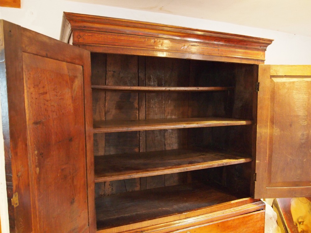 Rare Welsh Oak secretaire cupboard on chest c1790 View VII