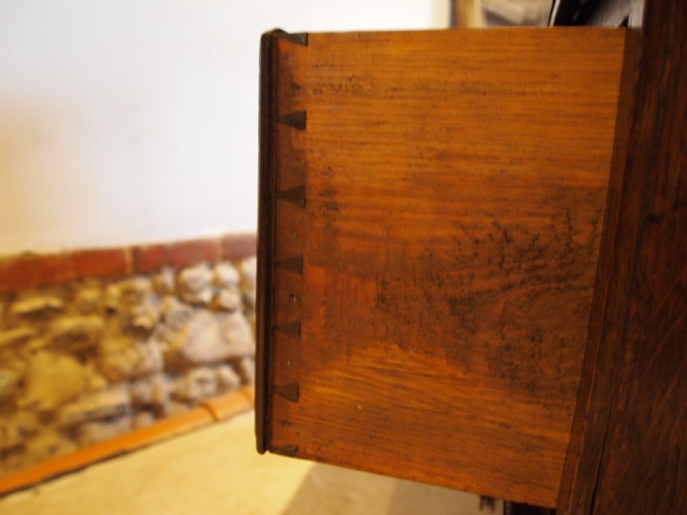 Rare Welsh Oak secretaire cupboard on chest c1790 View XV