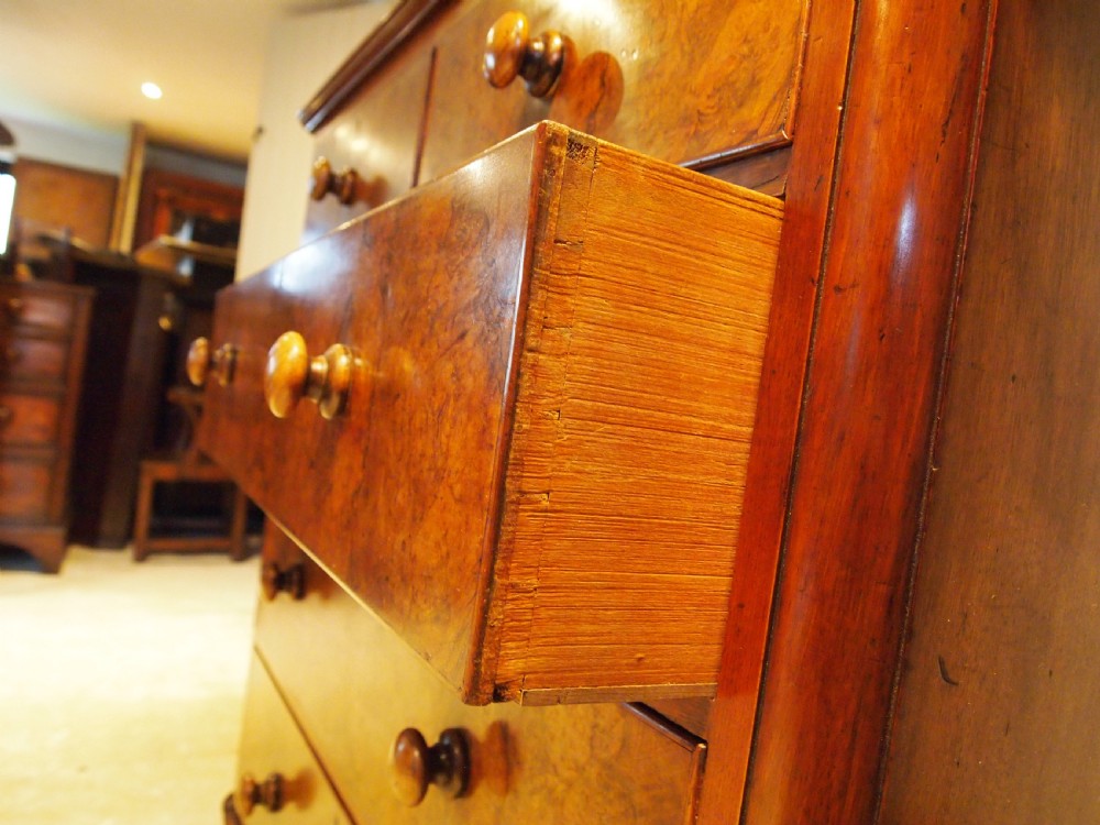 Chest of drawers stunning Burr Walnut Victorian c1860 View VII