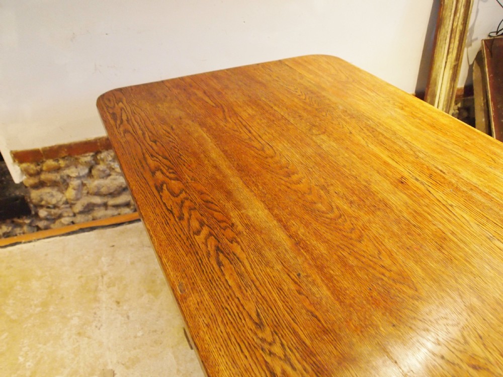 Table refectory farmhouse arts and crafts Oak seats 10 c1900  View III