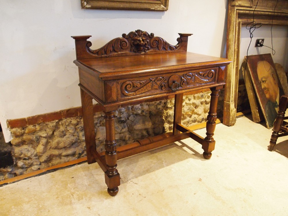 Table side hall console Arts and Crafts Oak c1900