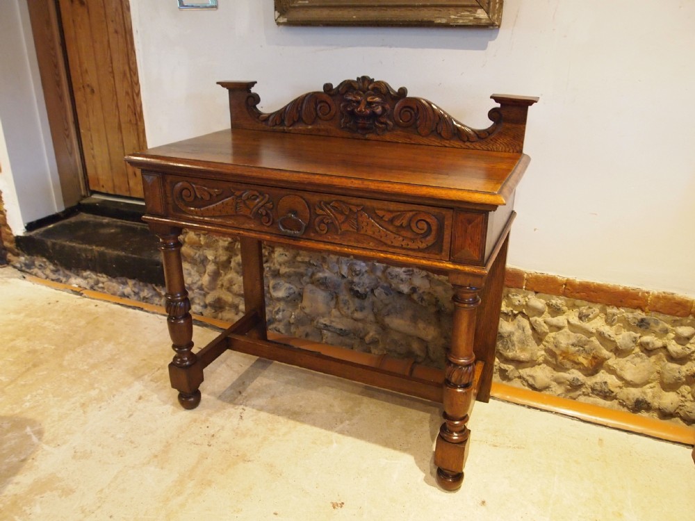 Table side hall console Arts and Crafts Oak c1900 View II