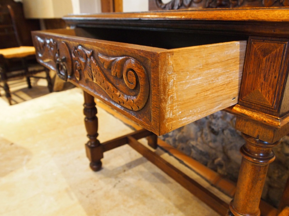 Table side hall console Arts and Crafts Oak c1900 View III