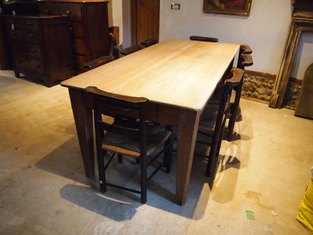 Table refectory farmhouse dining Sycamore Victorian 8 seater c1880 View X