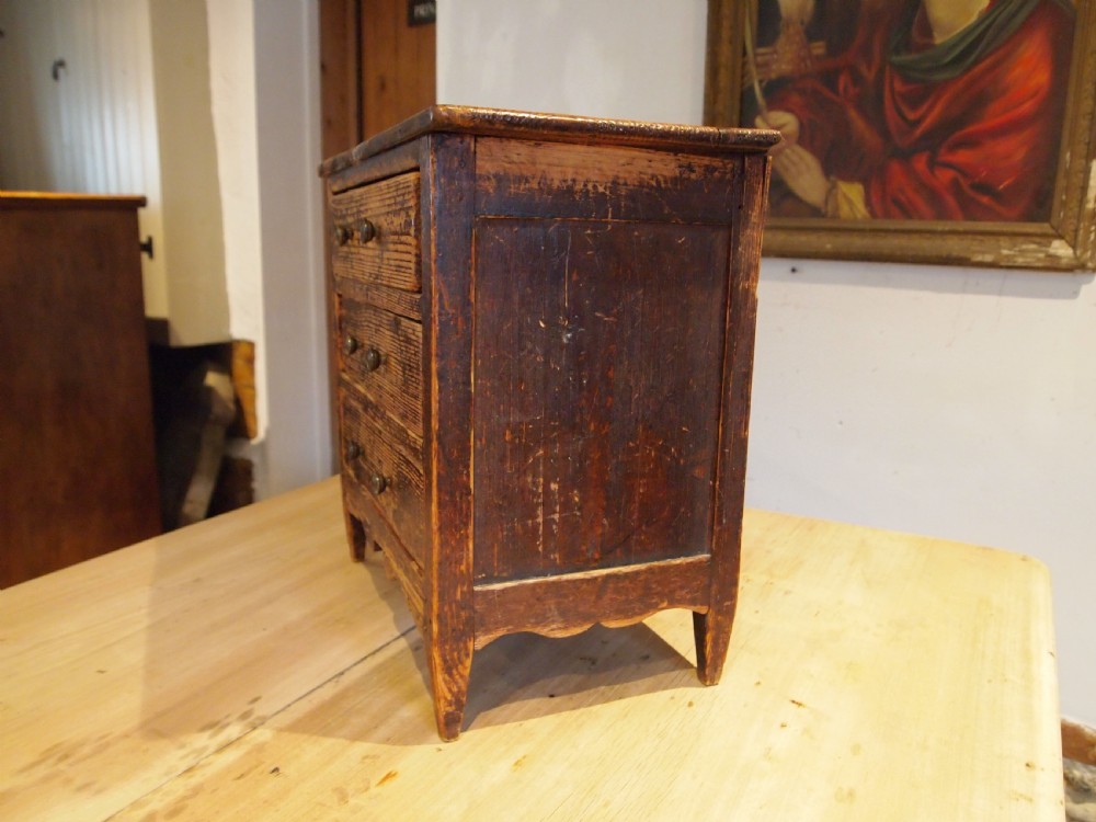 Chest of drawers very rare primitive miniature Welsh Maetwrog c1800 View III