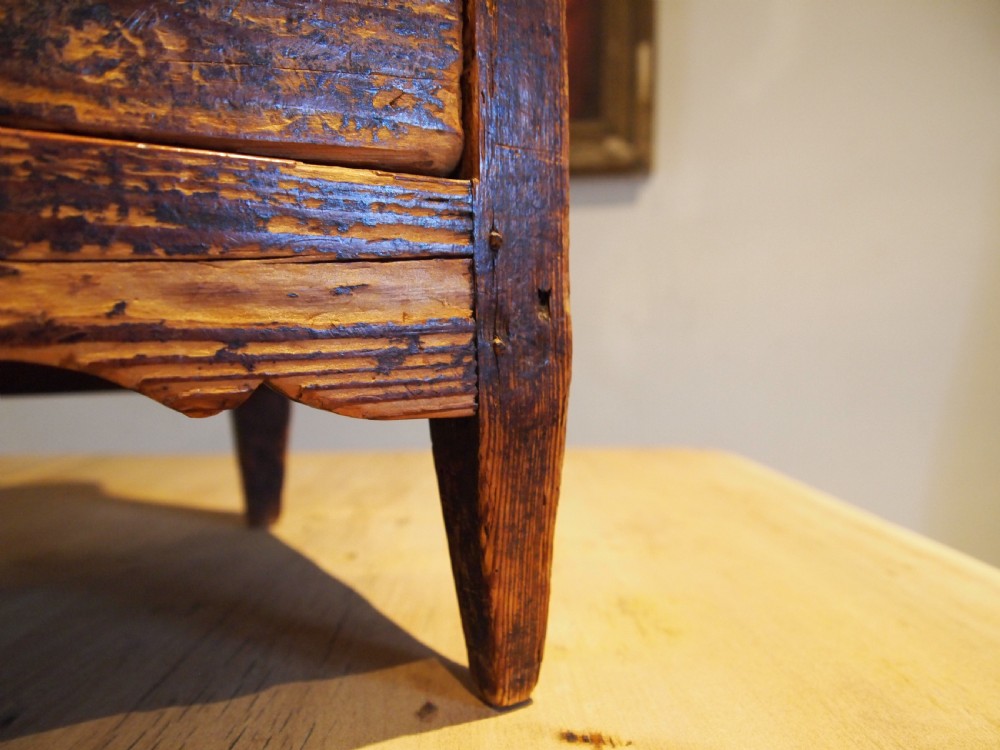 Chest of drawers very rare primitive miniature Welsh Maetwrog c1800 View X