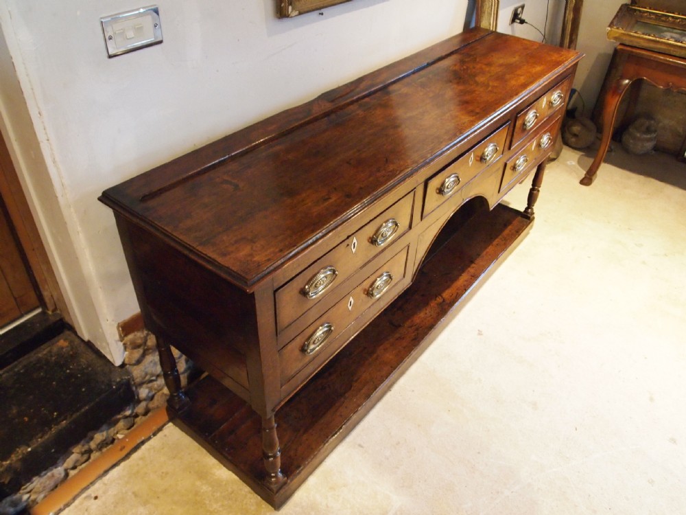 Dresser stunning George III Oak pot board base c1790 View II