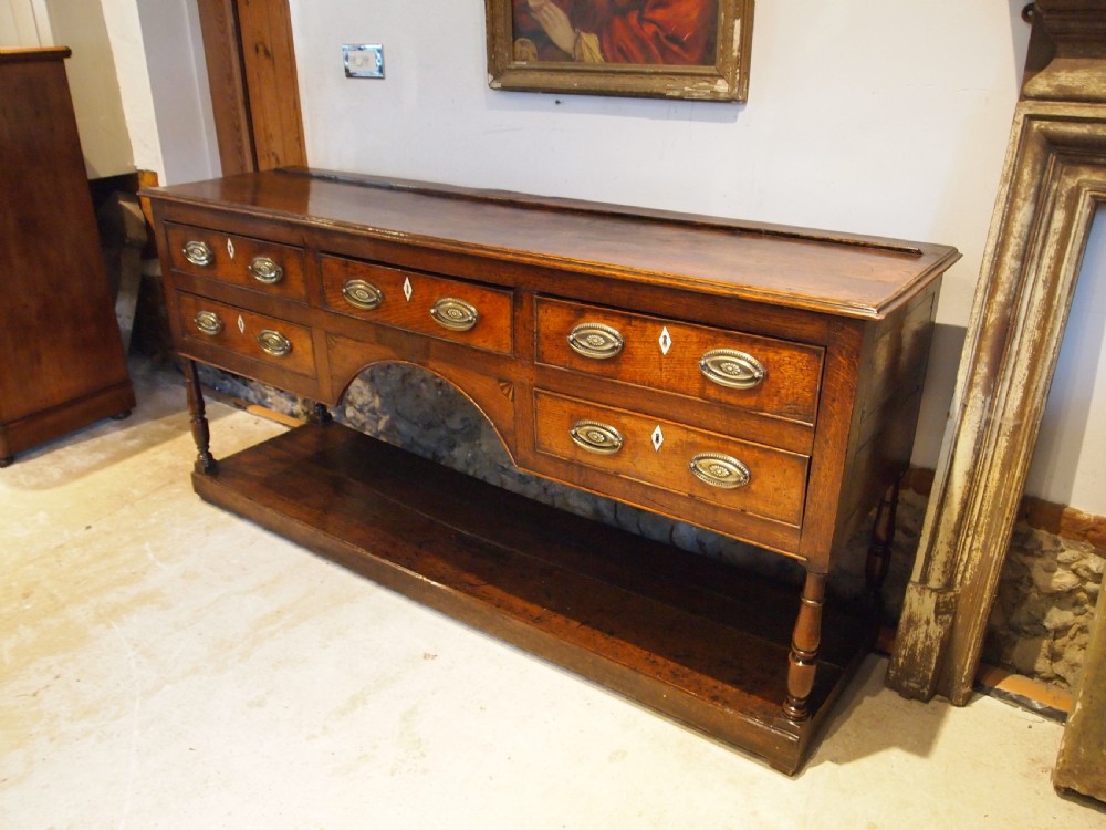 Dresser stunning George III Oak pot board base c1790 View V