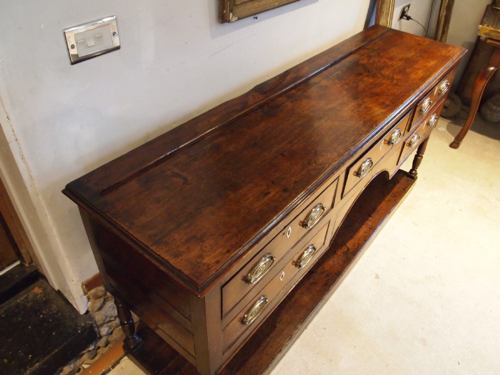 Dresser stunning George III Oak pot board base c1790 View X