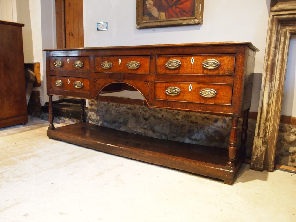 Dresser stunning George III Oak pot board base c1790 View XI