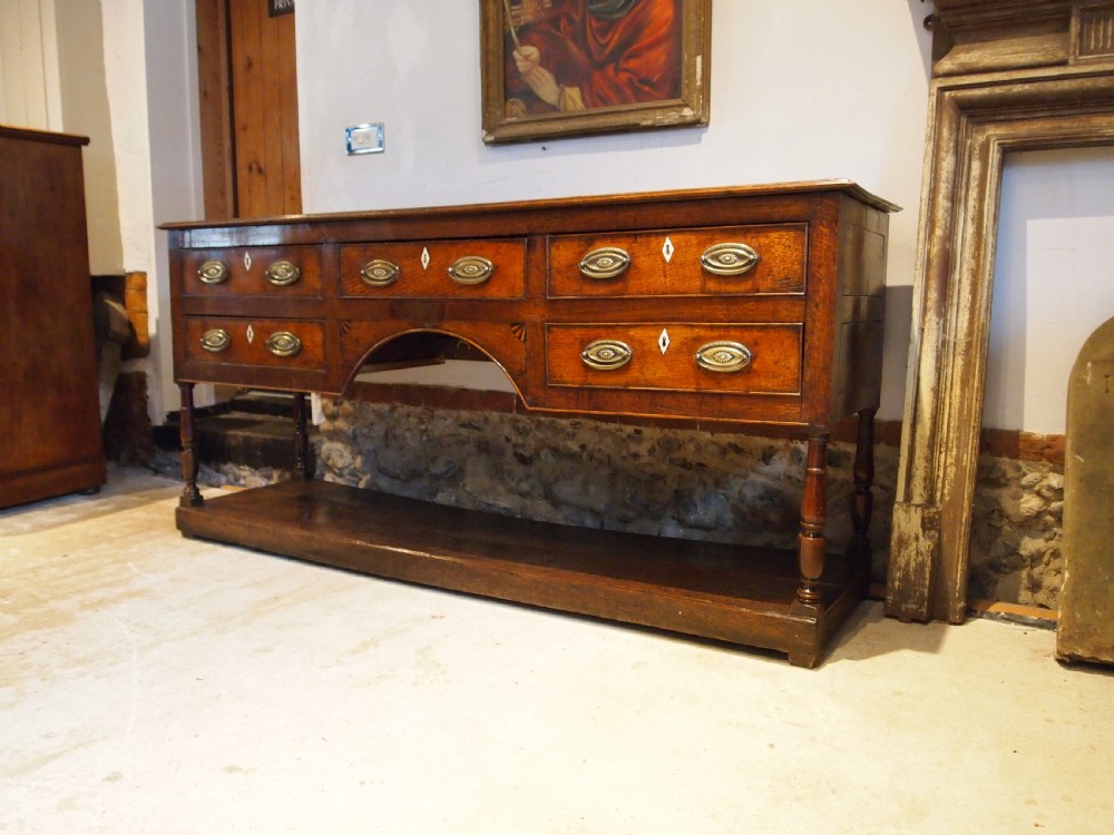Dresser stunning George III Oak pot board base c1790 View XIV