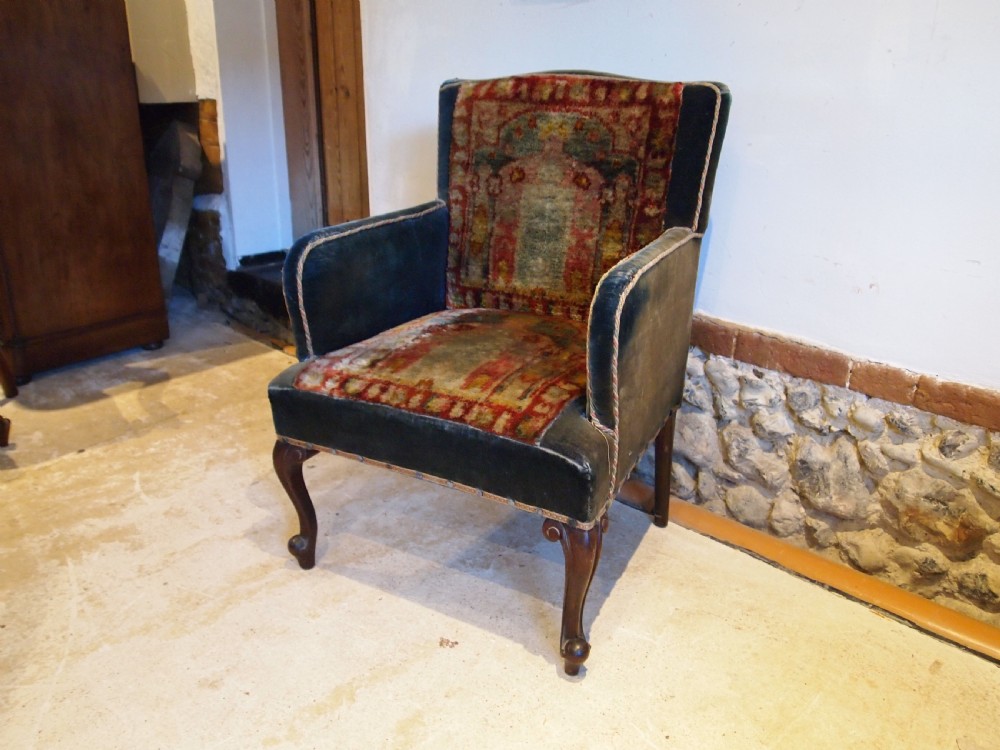 Armchair Kilim country house Victorian chair c1880 View III