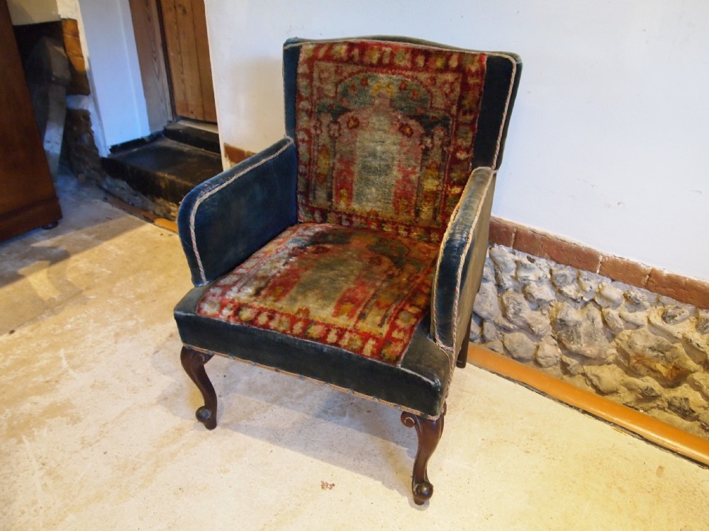 Armchair Kilim country house Victorian chair c1880 View IV