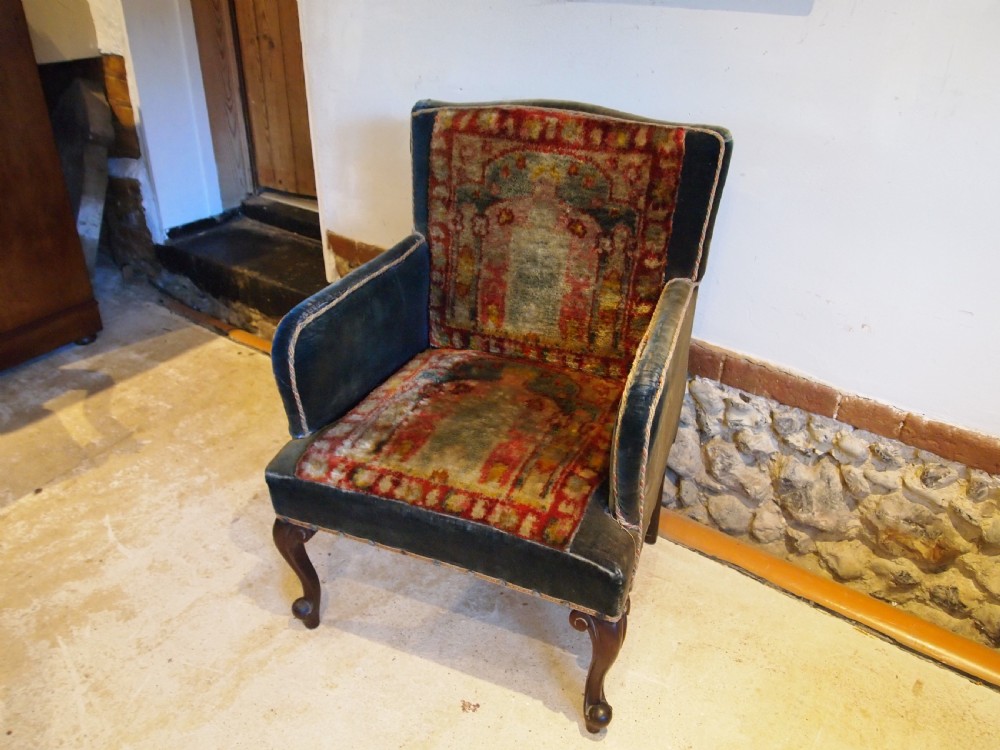 Armchair Kilim country house Victorian chair c1880 View X