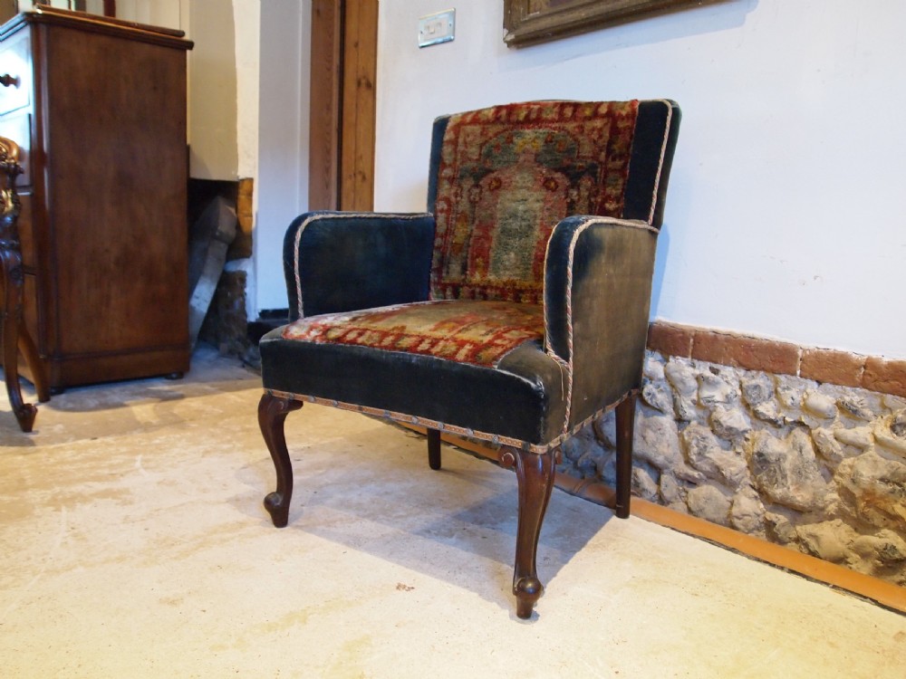 Armchair Kilim country house Victorian chair c1880 View XI
