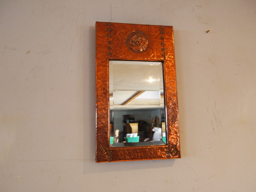 Mirror Arts and Crafts Copper Newlyn c1890 View IV