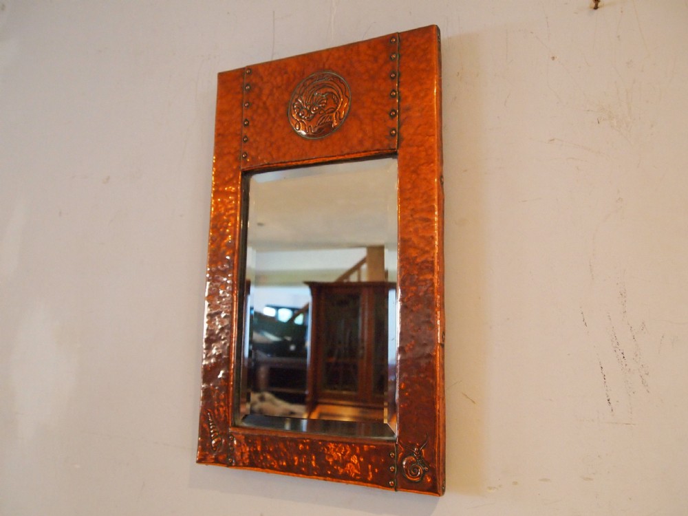 Mirror Arts and Crafts Copper Newlyn c1890 View VIII