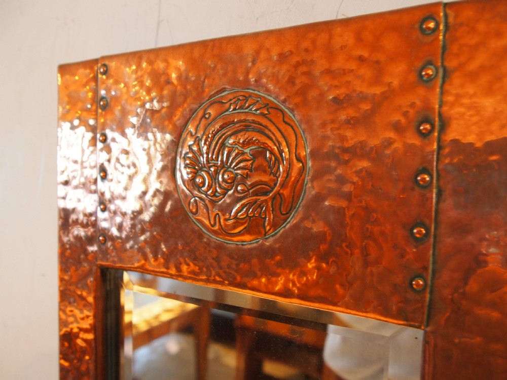 Mirror Arts and Crafts Copper Newlyn c1890 View XII