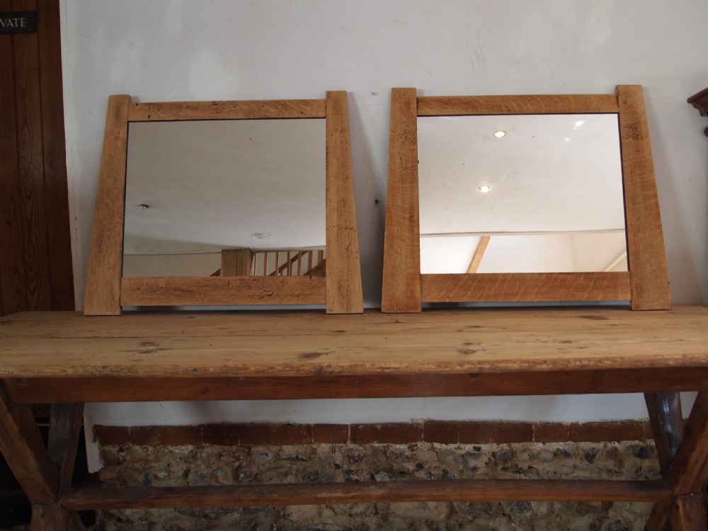 Mirrors rare set of 4 Arts and Crafts Oak liberty manner c1904 View X
