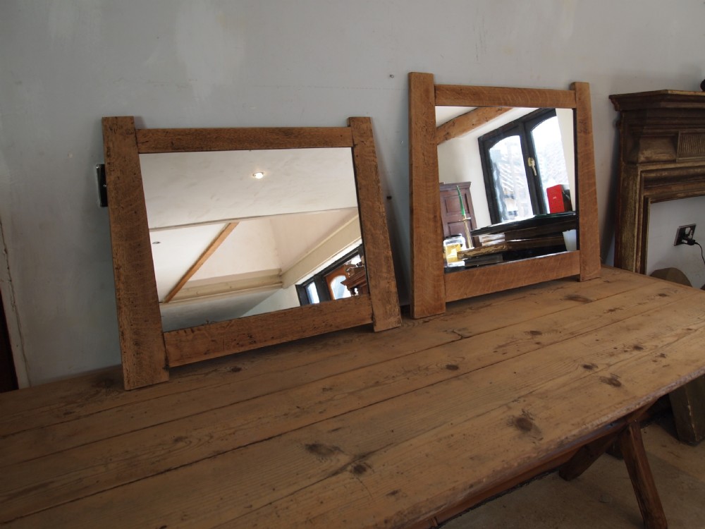 Mirrors rare set of 4 Arts and Crafts Oak liberty manner c1904 View XI