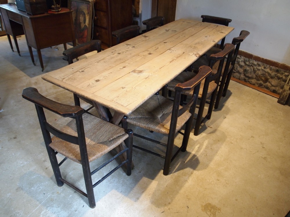 Table rare George IV refectory tavern farmhouse dining Pine c1820 View VI