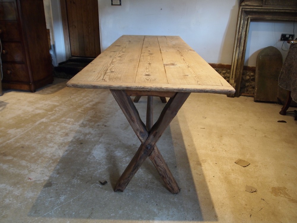 Table rare George IV refectory tavern farmhouse dining Pine c1820 View XIII