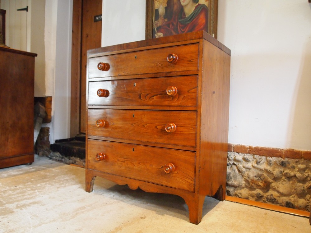 Chest of drawers rare Elm Holkham Hall George IV c1820