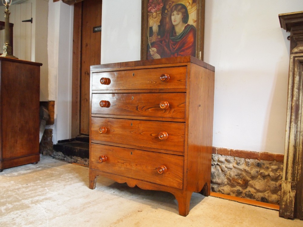 Chest of drawers rare Elm Holkham Hall George IV c1820 View XII