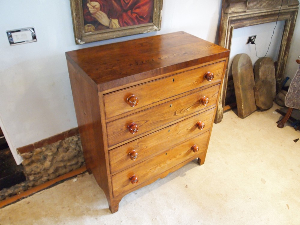 Chest of drawers rare Elm Holkham Hall George IV c1820 View XIV