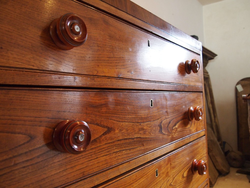 Chest of drawers rare Elm Holkham Hall George IV c1820 View XV