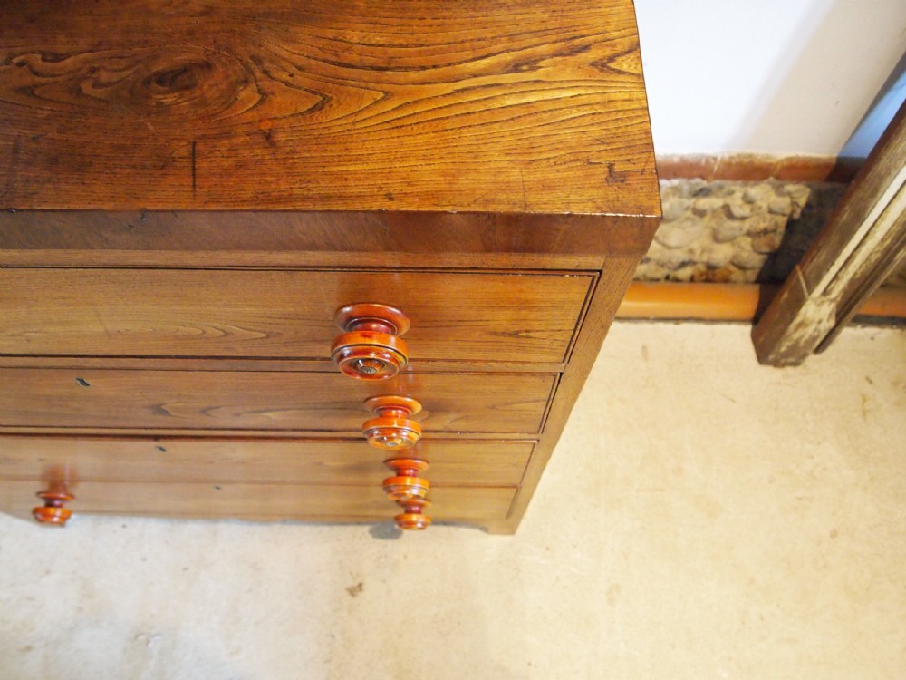 Chest of drawers rare Elm Holkham Hall George IV c1820 View XVI
