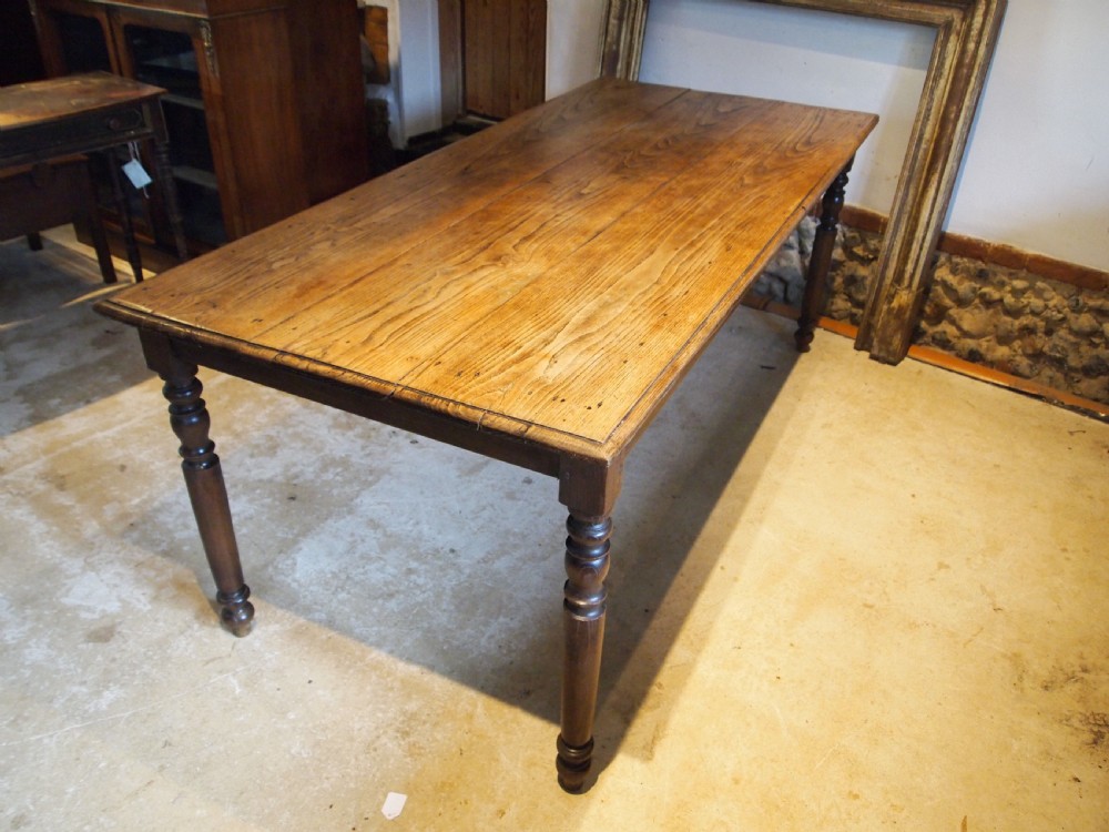 Table refectory Victorian farmhouse dining Ash c1840 View VIII