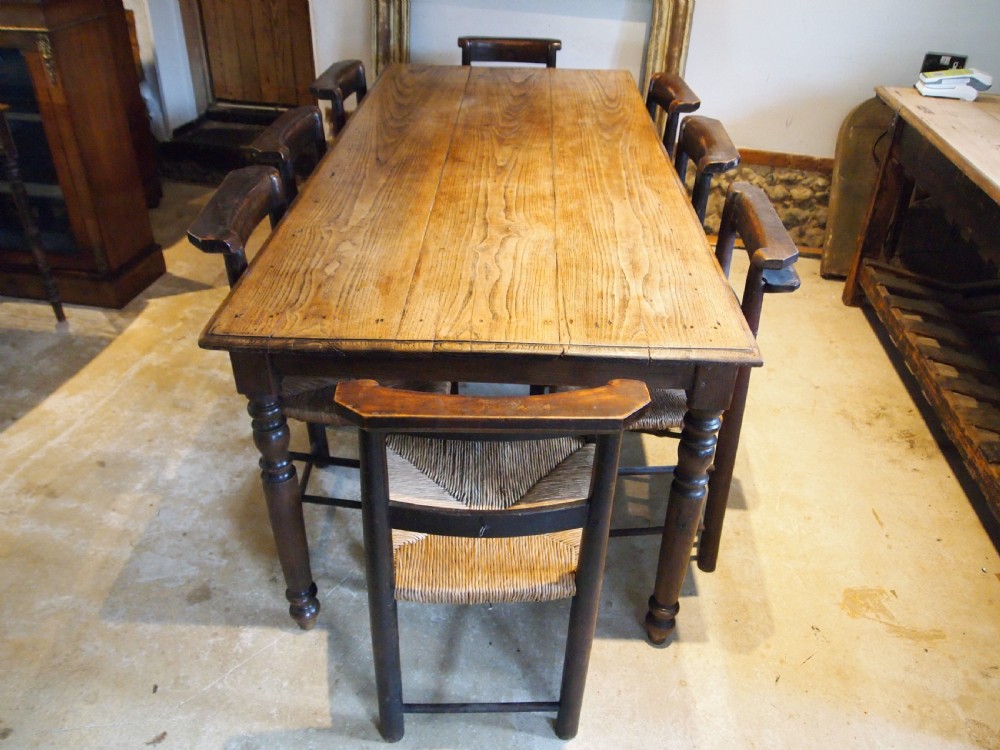 Table refectory Victorian farmhouse dining Ash c1840 View XIII