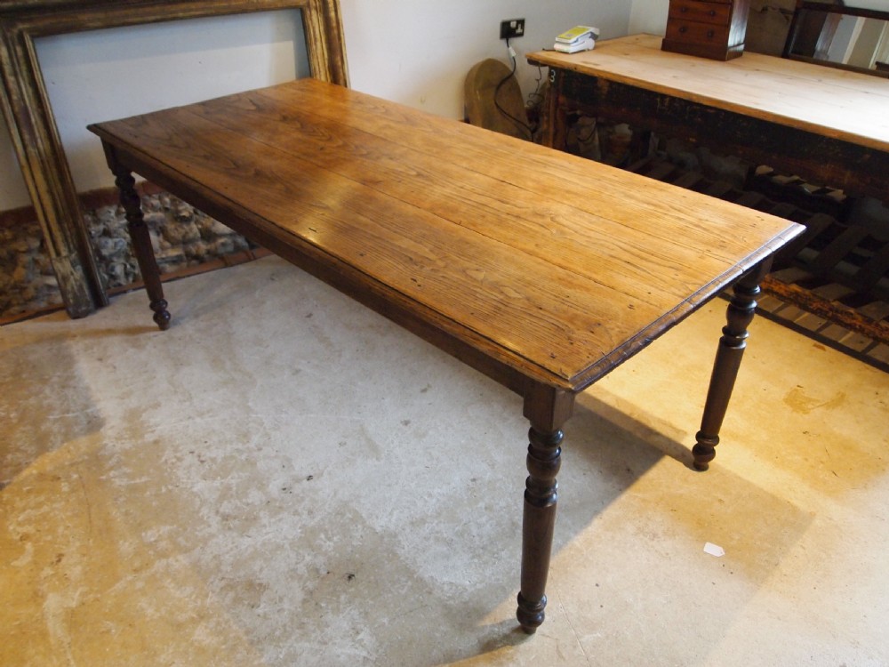 Table refectory Victorian farmhouse dining Ash c1840 View XV
