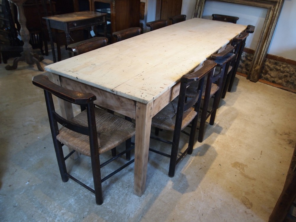 Table refectory farmhouse dining large seats 10 Beech c1890 View II