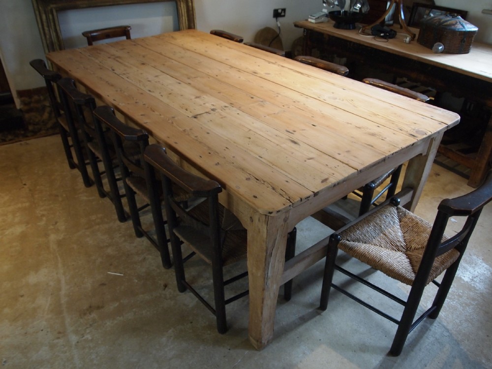 Table George IV refectory farmhouse dining Pine c1820 View IX