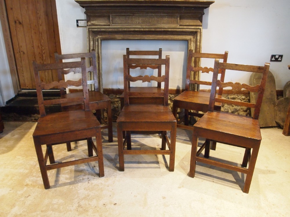 Chairs rare set of six Welsh oak dining farmhouse c1800 View VIII