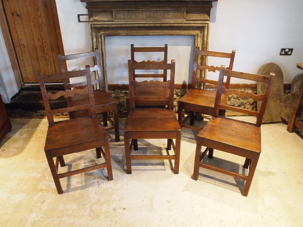 Chairs rare set of six Welsh oak dining farmhouse c1800 View X