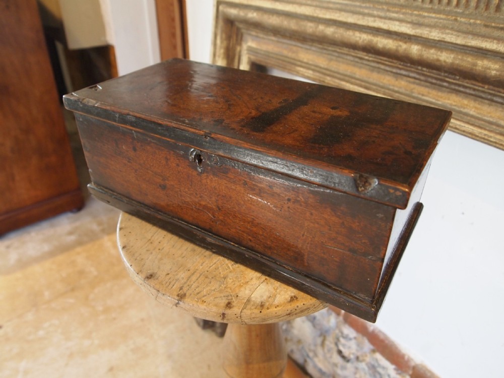 Box deed box small early 18th century stunning colour c1730 View III