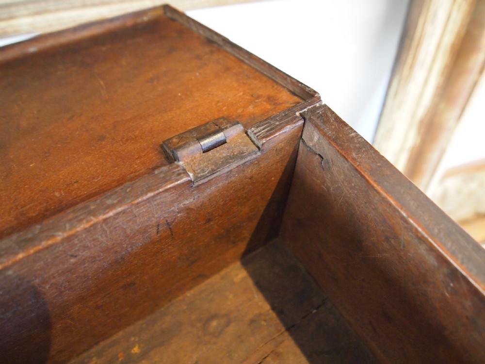 Box deed box small early 18th century stunning colour c1730 View V