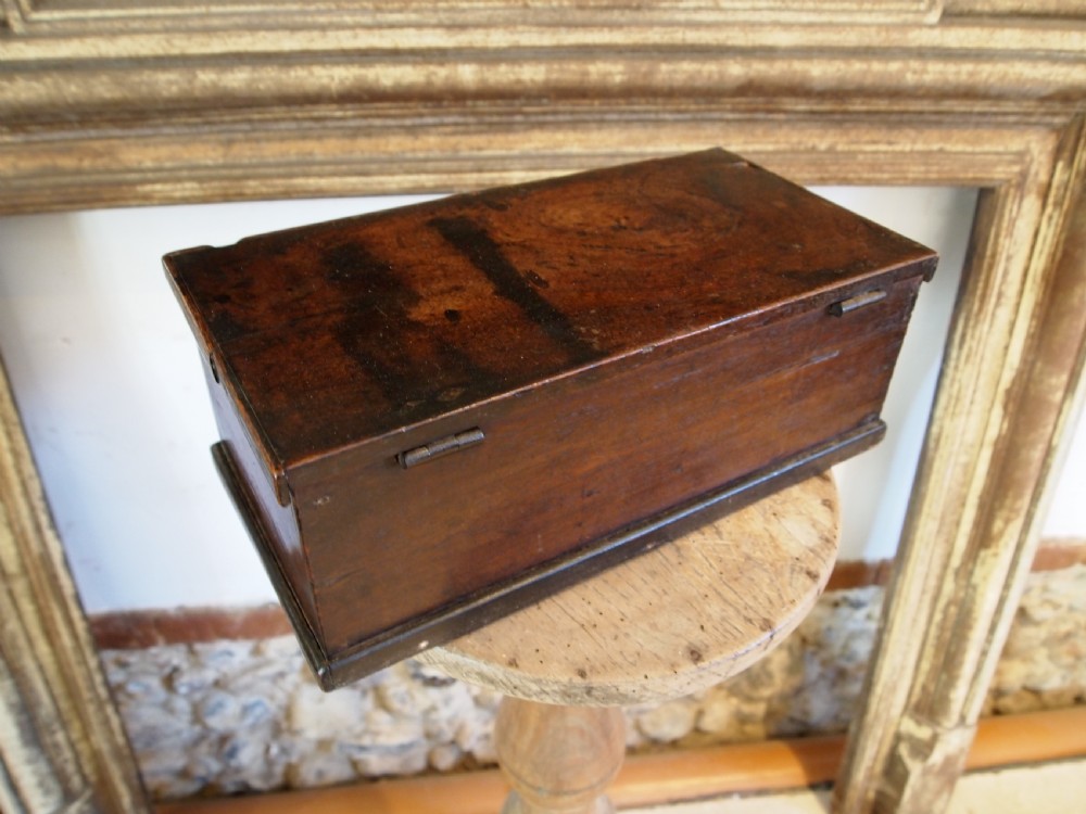 Box deed box small early 18th century stunning colour c1730 View VI