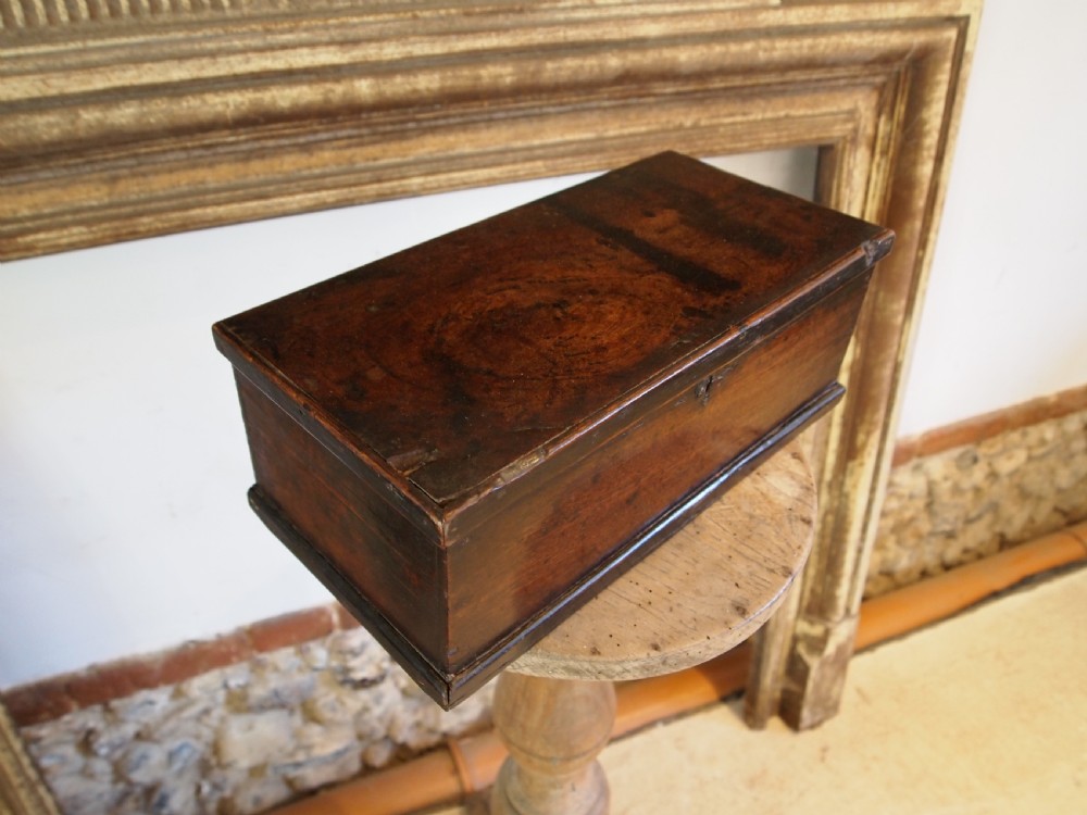 Box deed box small early 18th century stunning colour c1730 View VII