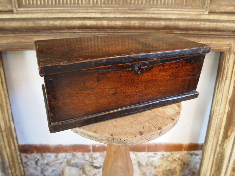 Box deed box small early 18th century stunning colour c1730 View X