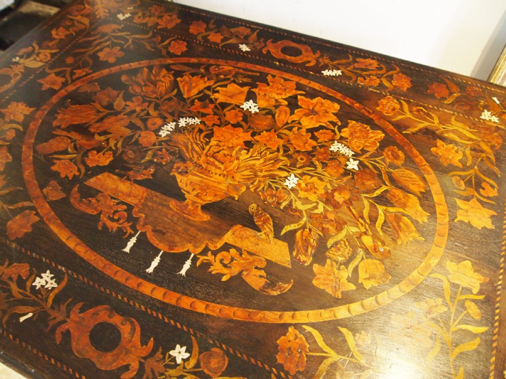 Table stunning rare Marquetry George II Oak c1740 View VII