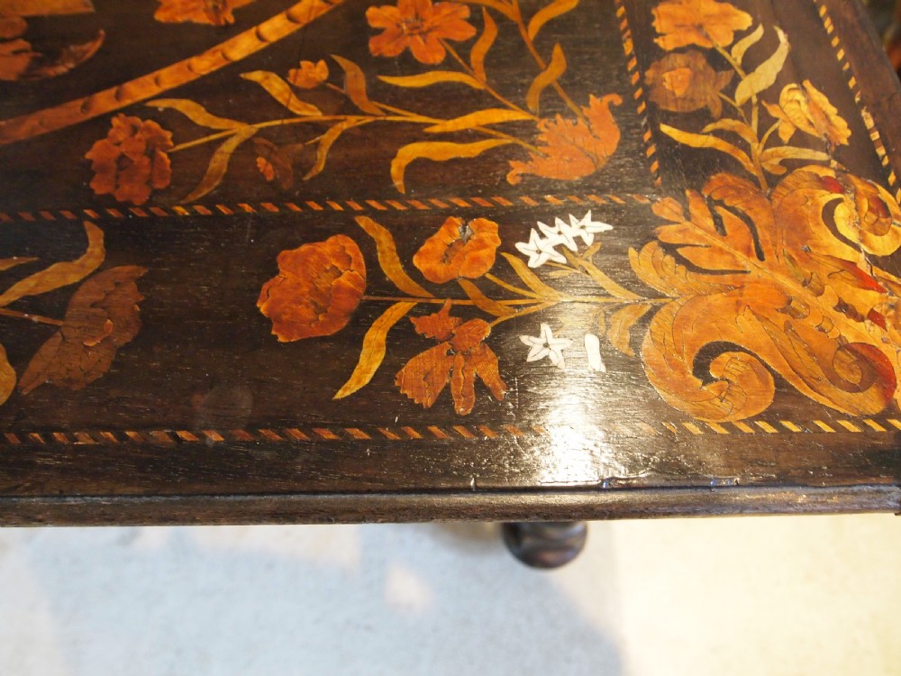 Table stunning rare Marquetry George II Oak c1740 View VIII
